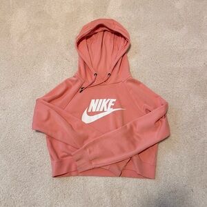 Peach/Pink Cropped Nike Hoodie